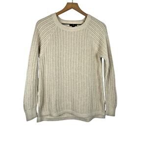 GAP Fisherman Sweater Womens Cream Large‎ Classic Preppy Nautical Closet Staple
